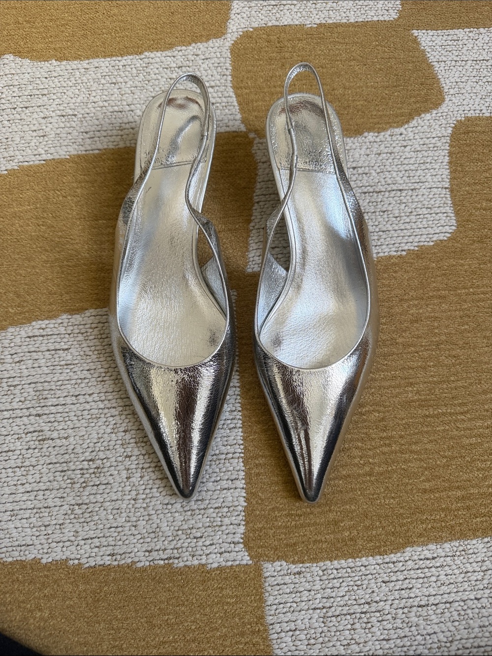 Jeffrey Campbell Silver Pointed Slingback Heels